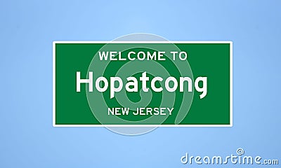 Hopatcong, New Jersey city limit sign. Town sign from the USA. Stock Photo