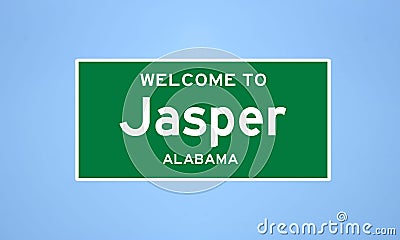 Jasper, Alabama city limit sign. Town sign from the USA. Stock Photo