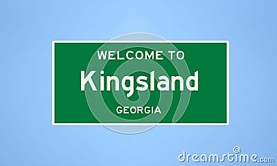 Kingsland, Georgia city limit sign. Town sign from the USA. Stock Photo