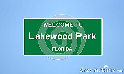 Lakewood Park, Florida city limit sign. Town sign from the USA Stock Photo