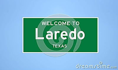 Laredo, Texas city limit sign. Town sign from the USA. Stock Photo