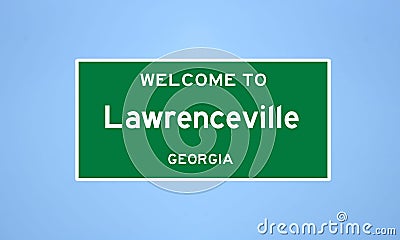 Lawrenceville, Georgia city limit sign. Town sign from the USA Stock Photo