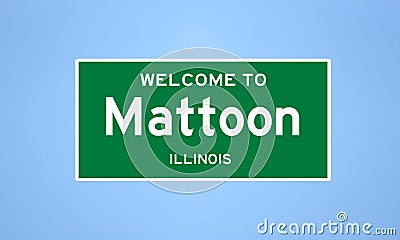 Mattoon, Illinois city limit sign. Town sign from the USA. Stock Photo