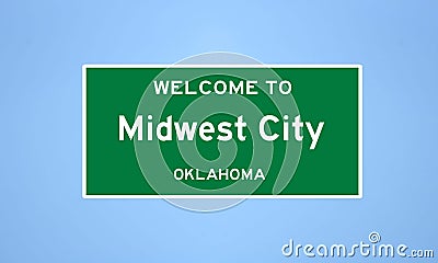 Midwest City, Oklahoma city limit sign. Town sign from the USA Stock Photo