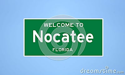 Nocatee, Florida city limit sign. Town sign from the USA. Stock Photo