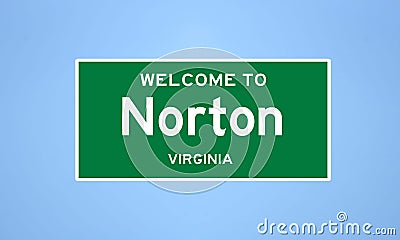 Norton, Virginia city limit sign. Town sign from the USA. Stock Photo