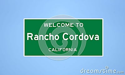 Rancho Cordova, California city limit sign. Town sign from the USA Stock Photo