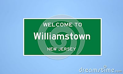 Williamstown, New Jersey city limit sign. Town sign from the USA Stock Photo
