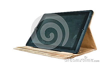 Isolated used iPad2 with Moshi cover Editorial Stock Photo