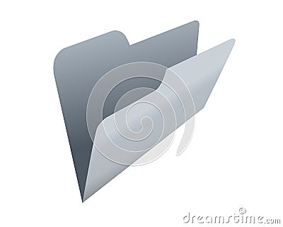 Classic gradient grey computer empty file folder icon with document Stock Photo