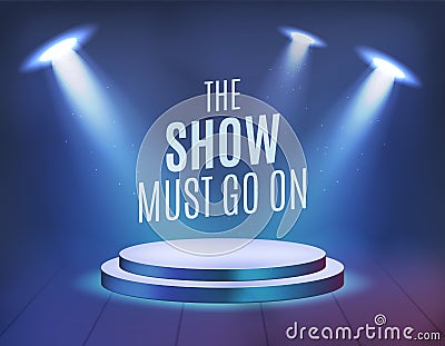 The Show Must Go On . High Quality Realistic Sportlight for your Design . Isolated Vector Elements Stock Photo