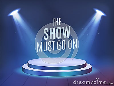 The Show Must Go On . High Quality Realistic Sportlight for your Design . Isolated Vector Elements Stock Photo