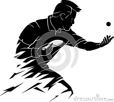 Table Tennis Serve Abstract Vector Illustration