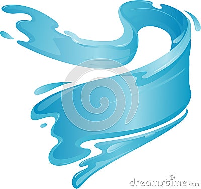 Abstract Wave Banner Swirl Water Vector Illustration