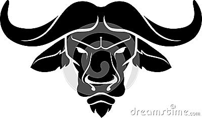 Buffalo Head Silhouette Symbol Vector Illustration