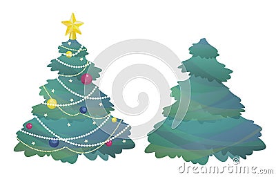 Isolated vector illustration with christmas trees Vector Illustration