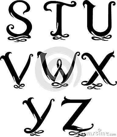 Letter Monogram Set 4 Uppercase Vector Illustration