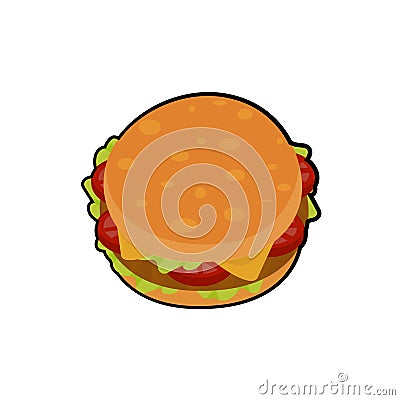 Isolated vector illustration of delicious burger Vector Illustration