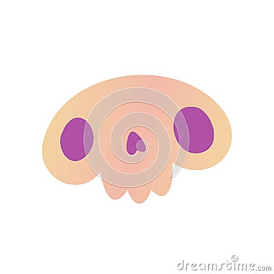 Isolated vector illustration design of a cute silhouette of skull in pastel pink tones Vector Illustration