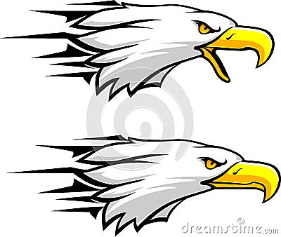 Eagle Head Side View Vector Illustration