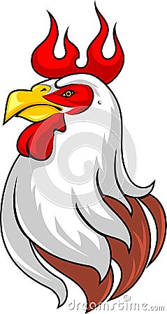 Fire Rooster Mascot Vector Illustration