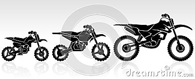 Kids Motocross Bike Set Vector Illustration