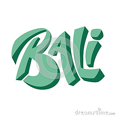 Isolated vector illustration of Lettering logo Bali Vector Illustration