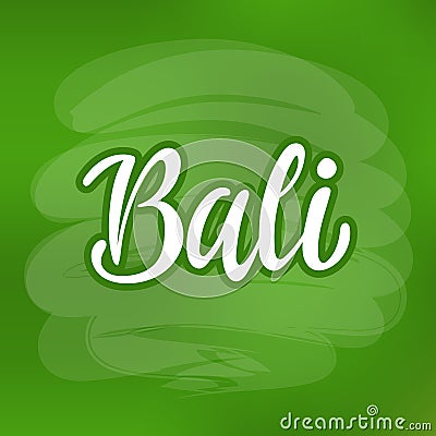 Isolated vector illustration of Lettering logo Bali Vector Illustration