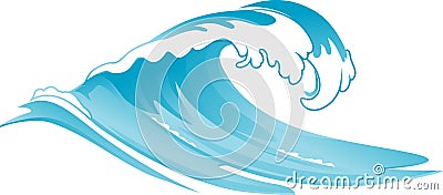 Rushing Wave Cartoon Illustration