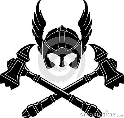 Viking Helm with Wings Vector Illustration