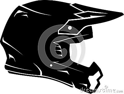 Dirt Bike Helmet Silhouette Vector Illustration