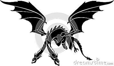 Double Headed Dragon Vector Illustration