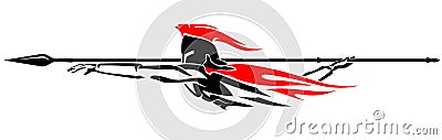 Abstract Spear Throw Spartan Vector Illustration