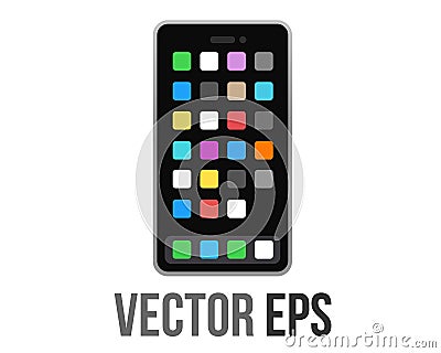 Vector mobile phone icon with rightward arrow pointed at it from left Vector Illustration