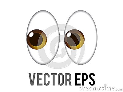 Vector pair of pervy or shifty eyes icon, glancing slightly to the left Vector Illustration