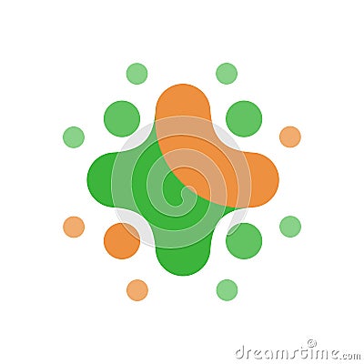 Isolated vector template logo design star, cross. Symbol abstract point. Round shape icon Stock Photo