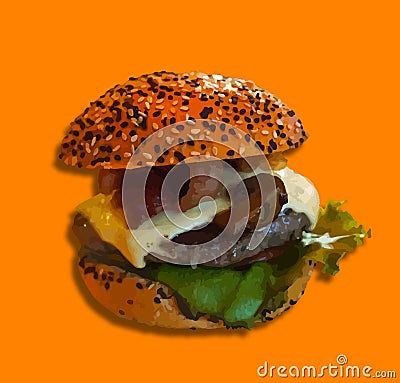 Isolated vectored burger Stock Photo