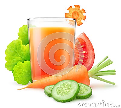 Isolated vegetable juice Stock Photo