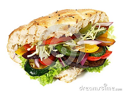 Isolated Vegetable Kebab - Fast Food Stock Photo