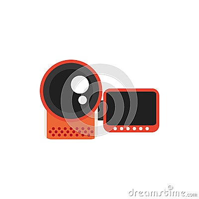 Isolated videocamera icon flat design Vector Illustration
