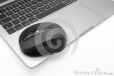 Isolated view of a Bluetooth wireless mouse. Editorial Stock Photo