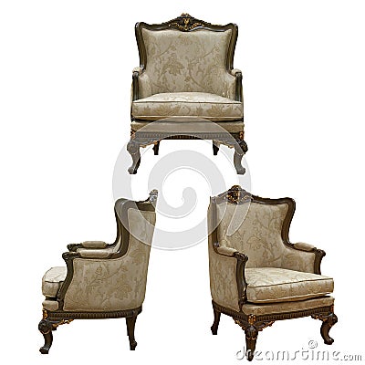 Isolated vintage armchair Stock Photo