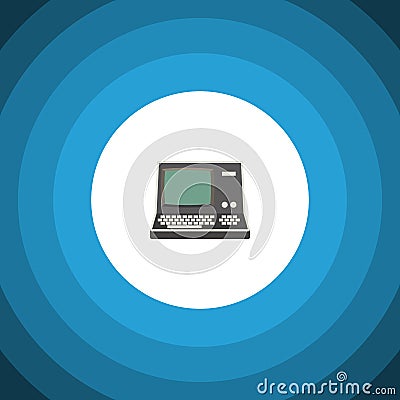 Isolated Vintage Computing Flat Icon. Technology Vector Element Can Be Used For Vintage, Retro, Computer Design Concept. Vector Illustration