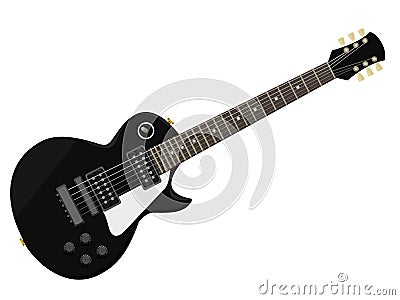 Isolated vintage electric guitar Vector Illustration