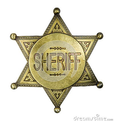 Isolated Vintage Sheriff Badge Stock Photo