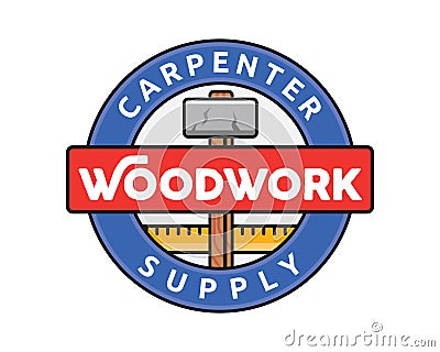 Isolated Vintage Woodwork Carpentry Logo Badge Emblem Illustration Vector Illustration