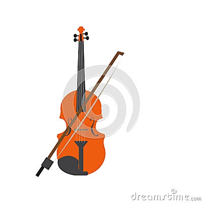 Isolated violin icon. Musical instrument Vector Illustration