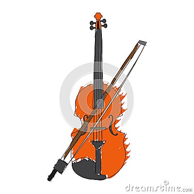 Isolated violin icon. Musical instrument Vector Illustration