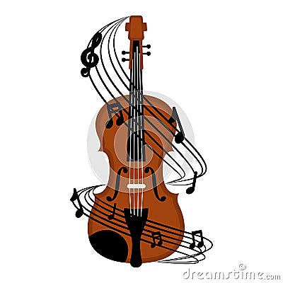 Isolated violin image Vector Illustration