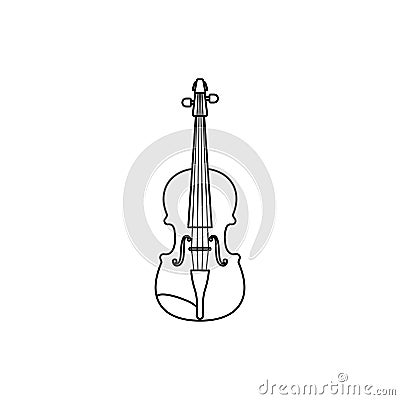 Isolated violin musical instrument icon Flat design Vector Vector Illustration